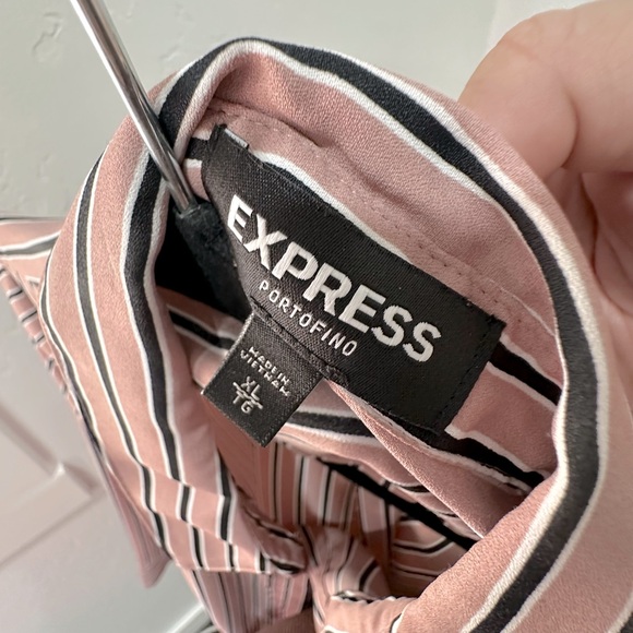 Express Portofino Pink Striped Button Down Shirt - Picture 7 of 10